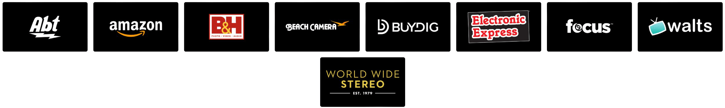 WiSA-certified retailers logos