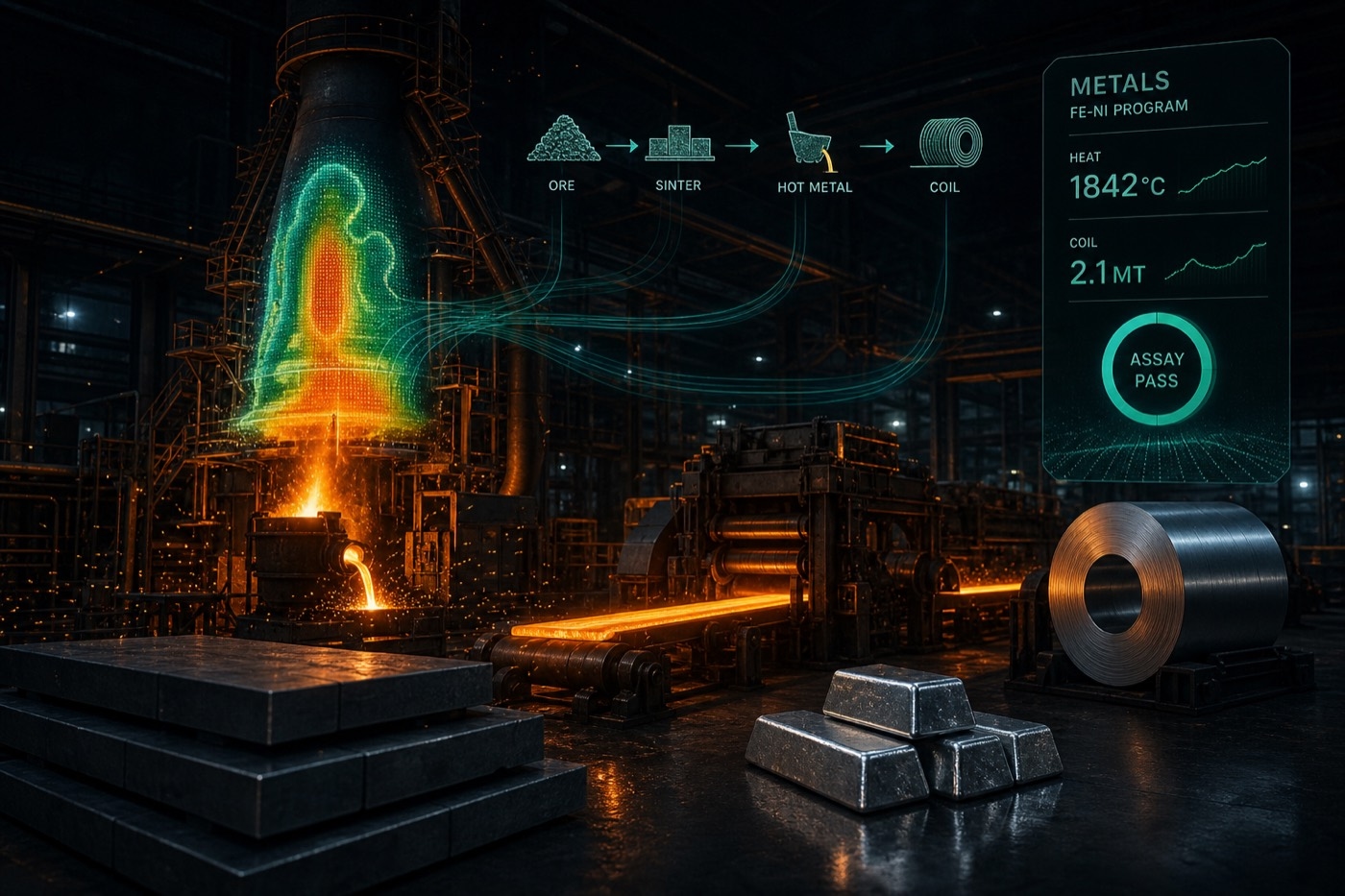 Tokenized steel mill inventory in a supply chain