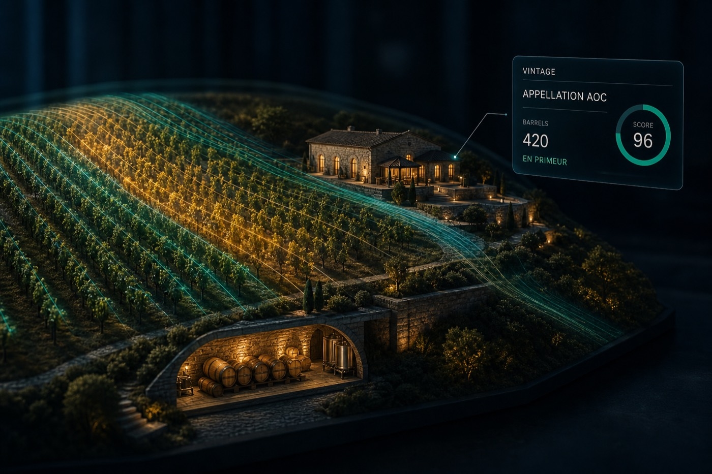 Tokenized vineyard real estate